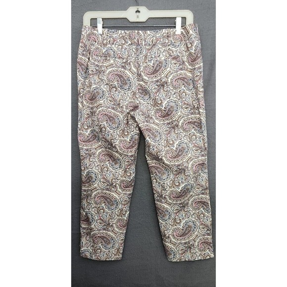 Talbots The Perfect Crop Pants Sz 4P Stretch Chino Paisley Print Cotton Stretch - Picture 2 of 8